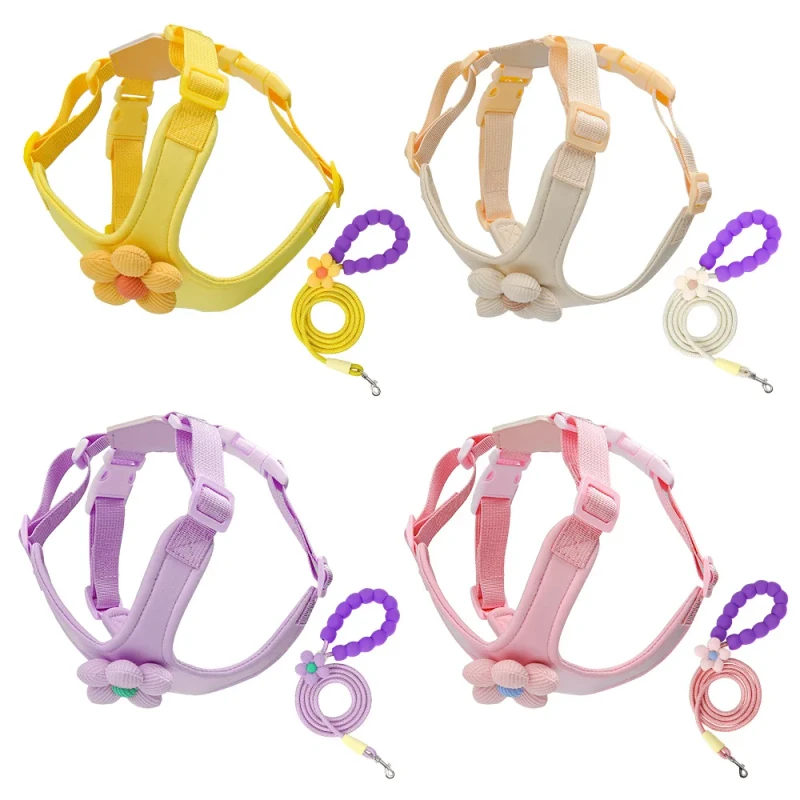 Dog Leash Vest Style Pet Harness for Small and Medium Dogs Cute Dog Walking Leash