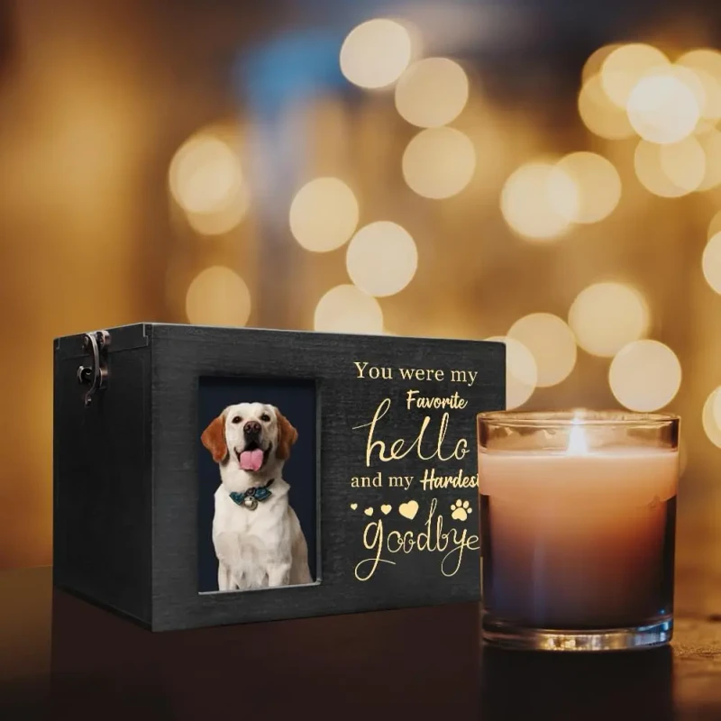 Dog Memorial Product Attribute Cemetery Pet Cremation Urn Birthday Memorial Ashes Storage Box