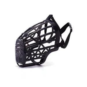 Dog Muzzle Breathable PE Webbing Soft Plastic Mesh Cover Prevents Chewing and Biting for Grooming Trimming Training