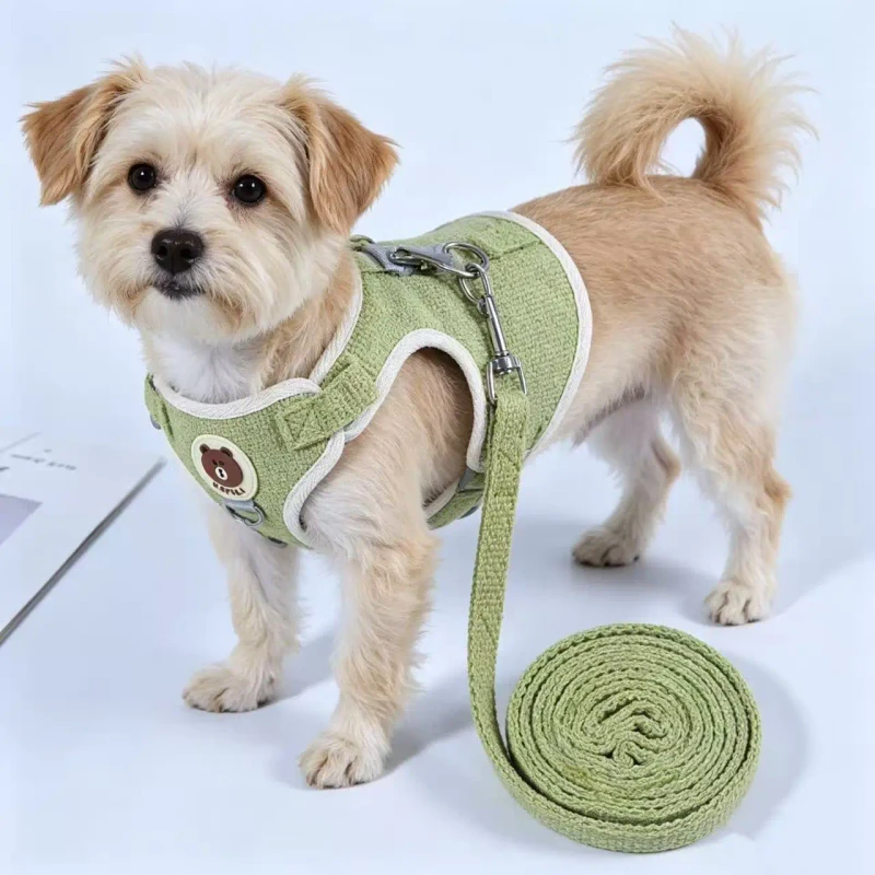 Dog Pet Leash Vest Style Harness for Small Dogs and Cats Adjustable Harness Leash Set Pet Supplies Pet Collars Leashes