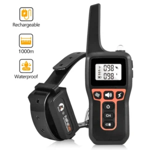 Dog Pet Training Collar Rechargeable Waterproof Electric Shock 1000m Remote Dog Training Tools Pet Training Behavior Products