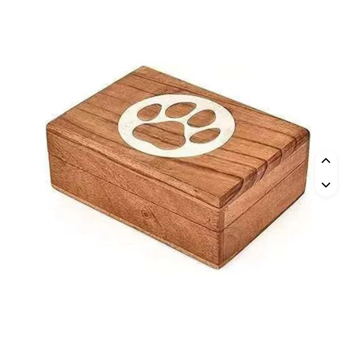 Dog Pet Urn Caskets Keepsake Hair Collection Ash Storage Box with Paw Print Engraving Pet Funeral Supplies