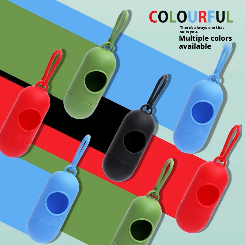 Dog Pill Capsules Pooper Scooper Poop Picking Bags Portable Storage Box LED Pet Garbage Bag Dispenser Environmental