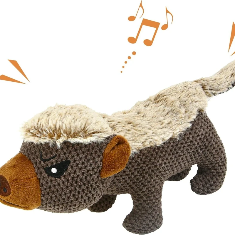 Dog Plush Chew Toy for Large Dogs with Squeaky and Crinkle Paper Indoor Use