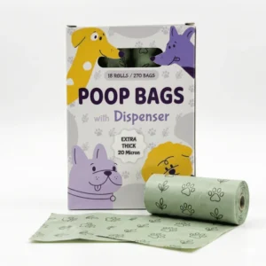 Dog Poop Bags Custom OEM Extra Thick Biodegradable 20 Micron with Dispenser Set