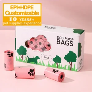 Dog Poop Bags Epi Material Biodegradable Leak Proof Eco Friendly Simple Style Essential Pet Waste Pickup Tool Dispenser Home Use