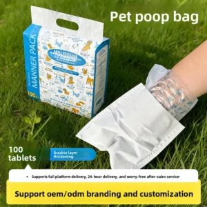 Dog Poop Bags Single Pack Double-Layer Thickened Flat-Mouth Type Pet Waste Disposal