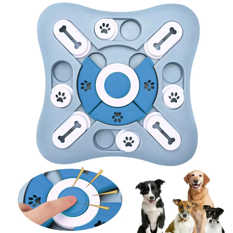 Dog Puzzle Toys Slow Feeder Puzzle Interactive Training Games Toys for Dogs Squeaky Button Design Bulk Order