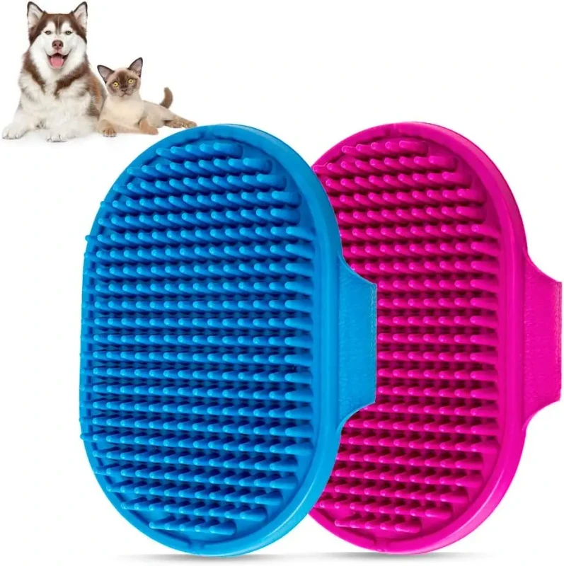 Dog Shampoo Bath Brush Pet Grooming Massage Scrubber Suitable for Long and Short Hair Dogs and Cats Bathing Cleaning