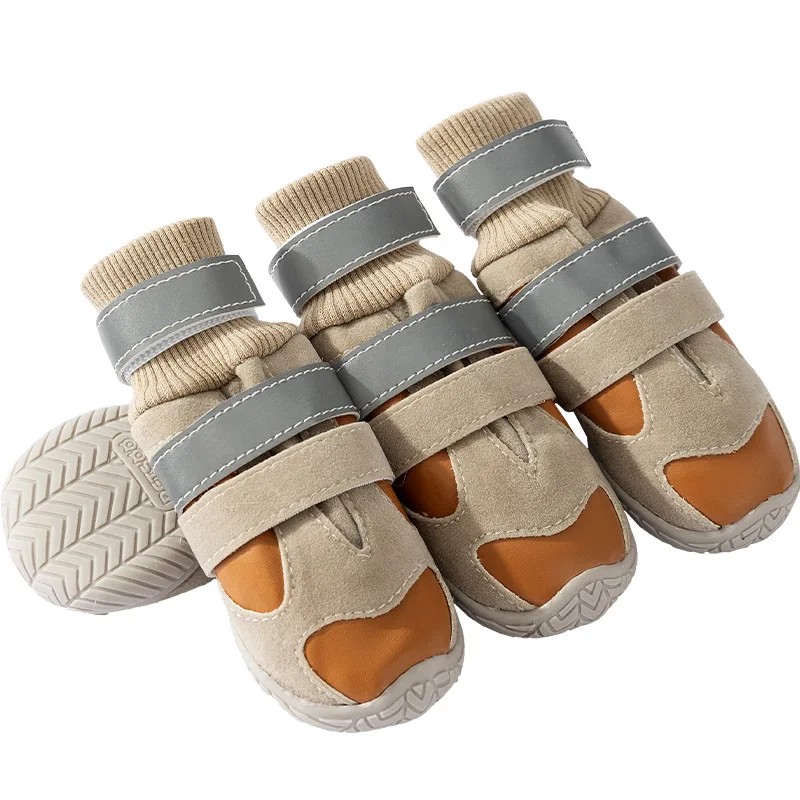 Dog Shoes Eco Friendly Waterproof Autumn Winter Thickened Warm Outdoor Non Slip Wear resistant Double Buckle Foot Sock Cloth Pet