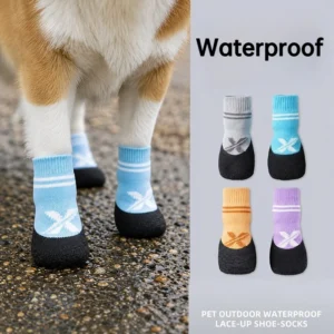 Dog Shoes Waterproof Polyester Fiber Non Slip Pet Socks Rain Boots Four Seasons Anti Dirty Teddy Bixiong