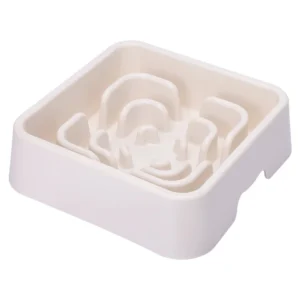 Dog Slow Feeder Bowl Square Non Skid Base Durable Anti Choking 2200ML Capacity Healthy Eating Habits