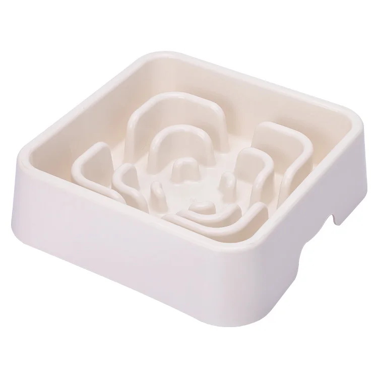 Dog Slow Feeder Bowl Square Non Skid Base Durable Anti Choking 2200ML Capacity Healthy Eating Habits