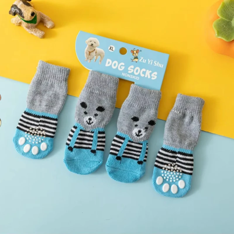 Dog Socks Anti slip Custom Non slip Dog Socks Silicone Pet Shoe Socks Dogs Cats