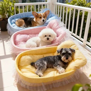 Dog Sofa Bed Comfortable Solid Modern Pet Bed for All Seasons Cute Princess Bed Removable Washable