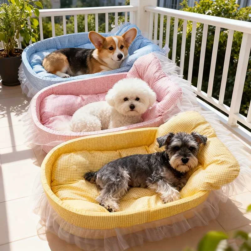 Dog Sofa Bed Comfortable Solid Modern Pet Bed for All Seasons Cute Princess Bed Removable Washable
