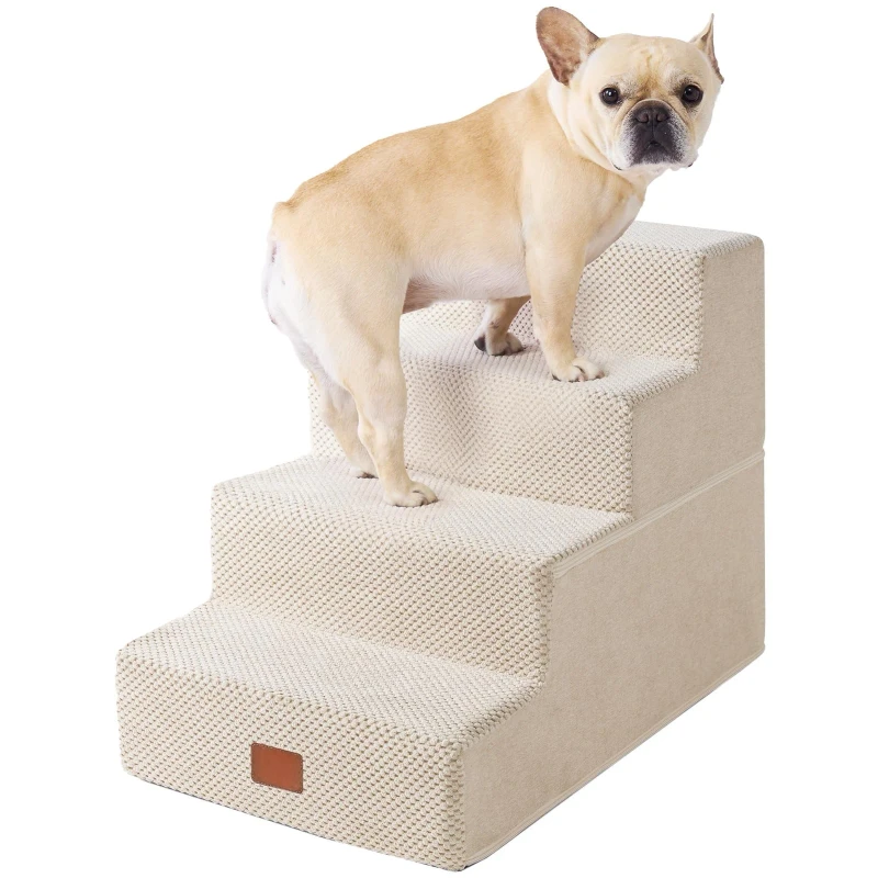 Dog Stairs 4 Step Dog Steps for High Bed Pet Steps for Small Dogs and Cats Non Slip Balanced Pet Ramp Indoor