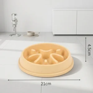 Dog Stylish Rounded Plastic Slow Feeding Bowl Anti-Choking Pet Feeder with Non-Slip Base Prevent Tipping