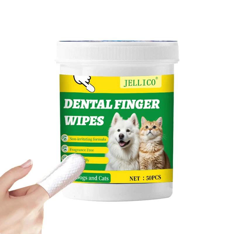 Dog Tooth Wet Wipes Oral Hygiene Pet Care Tartar Removal Dental Wipes Convenient Pet Teeth Cleaning Finger Wipes