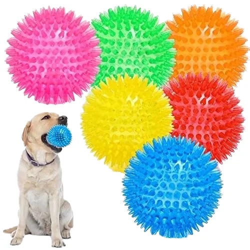 Dog Toy Ball Elastic Sound Making Ball Unable to Bite Squeaking Hedgehog Ball Grinding Teeth Relieving Boredom Pet