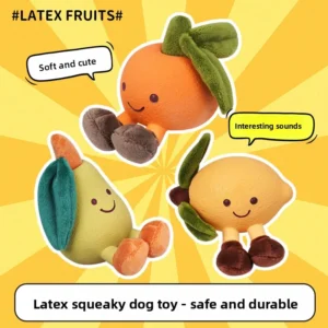Dog Toy Self Entertainment Boredom Busting Simulation Fruit Latex Plush Squeaky Chew Resistant Molar Chewing Sounding Teddy Pets