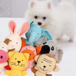 Dog Toy Unbreakable Stuffed Plush Dog Toy Puppy Teeth Clean Interactive Squeaky Dog Chew Toy
