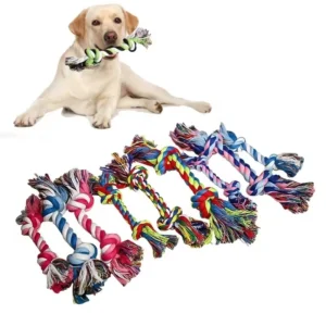 Dog Toys Knot Rope Chew for Small Medium Large Dogs Durable Braided Pets Interactive Teeth Cleaning Supplies 1pc