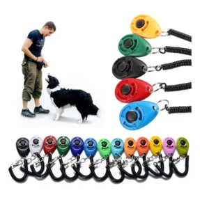Dog Training Clicker Pet Cat Plastic Dogs Click Trainer Aid Tools Adjustable Wrist Strap Sound Key Chain Dog Supplies