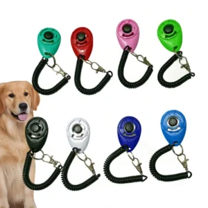 Dog Training Clicker Pet Cat Plastic Dogs Click Trainer Aid Tools Adjustable Wrist Strap Sound Key Chain Dog Supplies