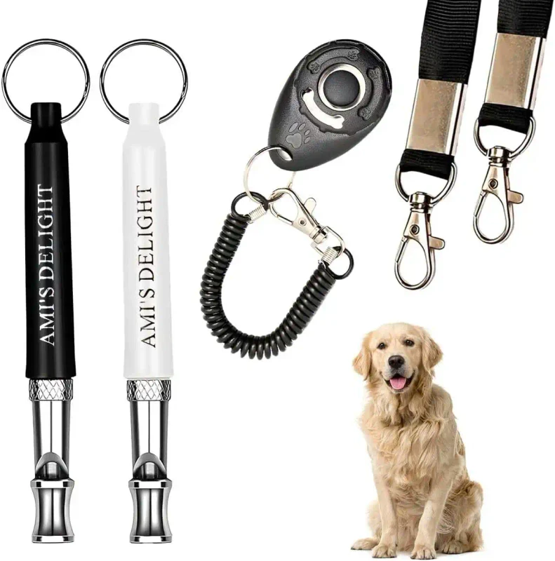 Dog Training Kit Clicker Adjustable Ultrasonic Silent Dog Whistle with Lanyard Aluminium IP67 Waterproof