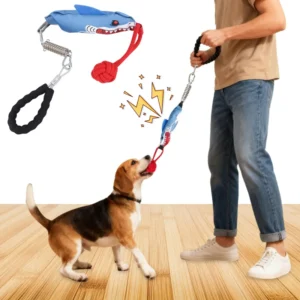 Dog Tug of War Toy with Squeak Interactive Dog Pull Toy Multifunctional Tether Tug Toy with Chew Ball