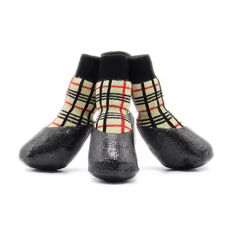 Dog Waterproof Shoe Anti Slip Paw Socks Breathable Pet Apparel with Latex Material Support