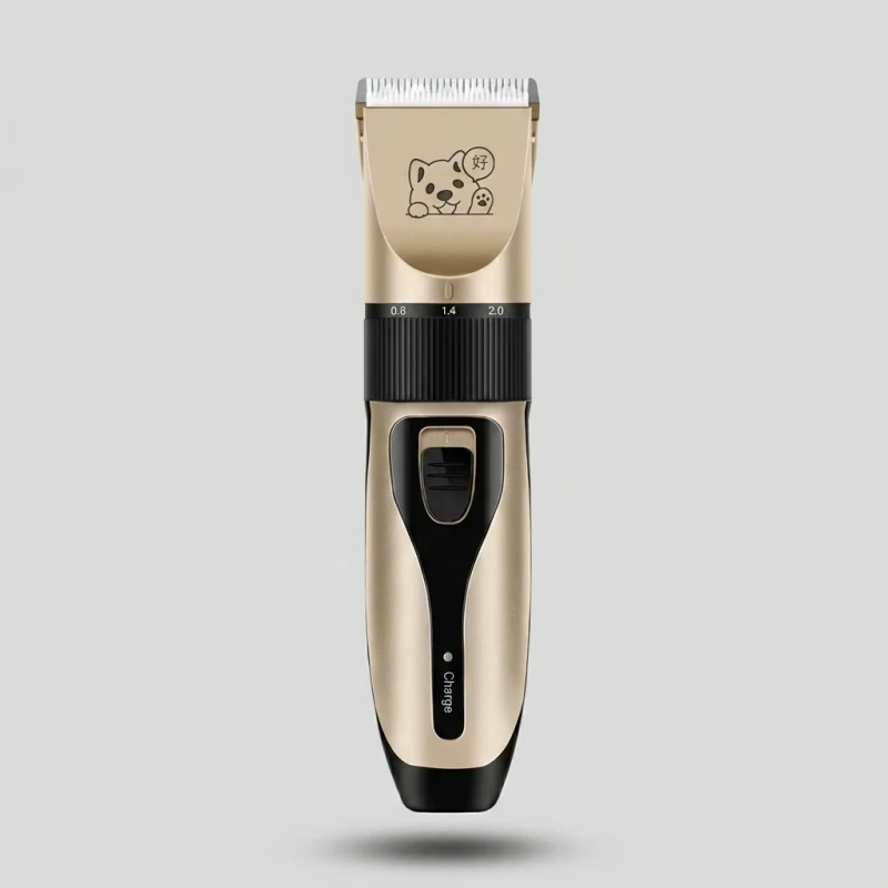 Dog and Cat Hair Trimmer Electric Clippers Ceramic Blades Eco Friendly Battery Powered Pet Grooming Haircut Kit Champagne Gold