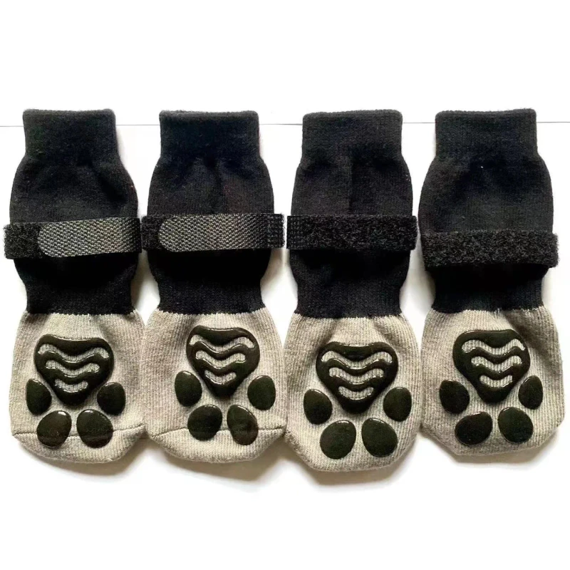 Dogs Cat Anti Slip Socks Paw Protector Pet Cotton Socks Grip Knit Socks for Small Dog
