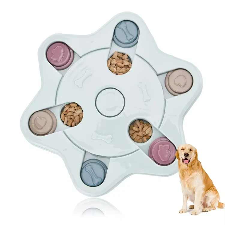 Dogs Food Puzzle Feeder Toys IQ Training Mental Enrichment Dog Treat Puzzle High Quality Plastic Materials Pet Feeder