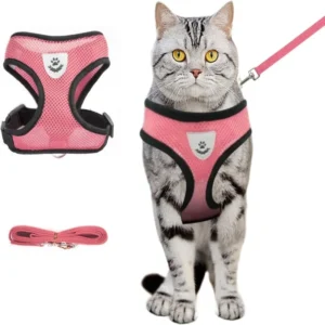 Dogs Puppy Harness Collar Cat Dog Adjustable Vest Walking Lead Leash Soft Breathable Polyester Mesh Harness for Small Medium Pet