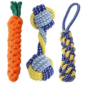 Dog’s Rope Toy Grinding Teeth Bite Resistant Small Medium Sized Dog Knotted Flying Disc Set Model A17 Pet Supplies