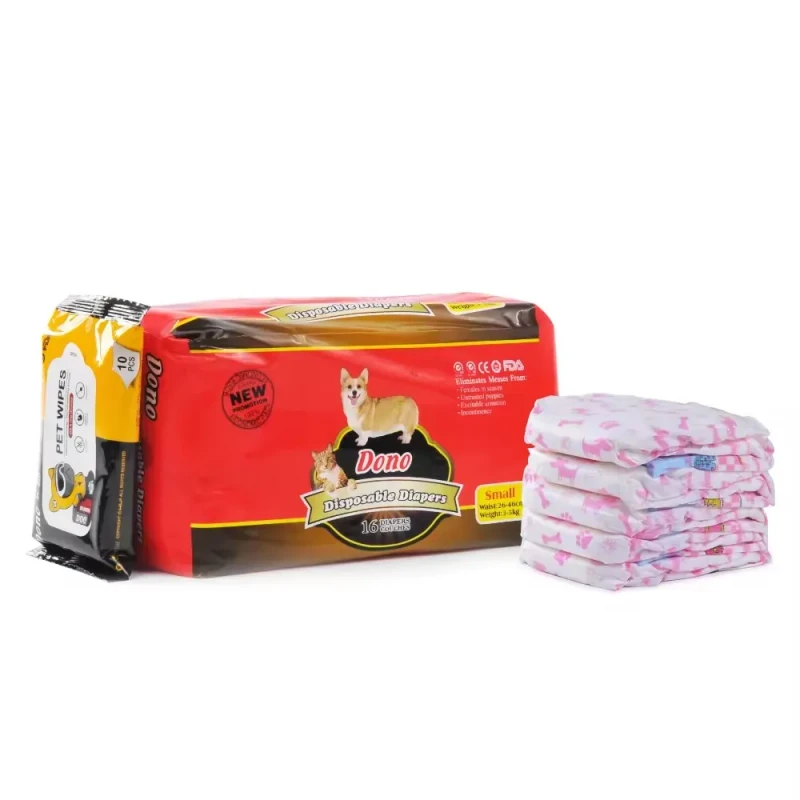 Dono High Absorbent Eco-Friendly Cotton Solid Disposable Pet Diapers for Female Dogs Summer Winter Spring Use