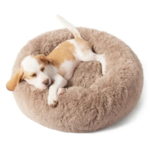 Donut Washable Pet Beds Round Fluffy Plush Faux Fur Large Cat Dog Sleeping Bed for Indoor Outdoor Using