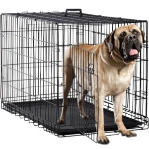 Double Door Foldable Transport Large Dog Wire Mesh Cage Pet Cage