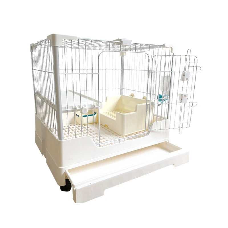 Double Drawer Type Urine free Pet Carrier for Bunnies and Other Small Animals
