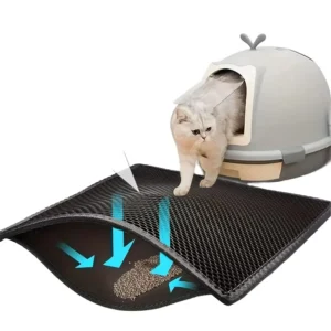 Double Layer Cat Litter Mat Splash Proof EVA Material Wear Resistant Scratch Resistant Easy Clean Cat Litter Box