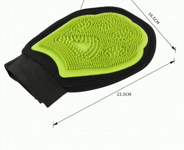 Double Sided Pet Grooming Glove Silicone Massage Brush Hair Remover for Dogs Cats Bathing Deshedding Universal Pet Care Supplies