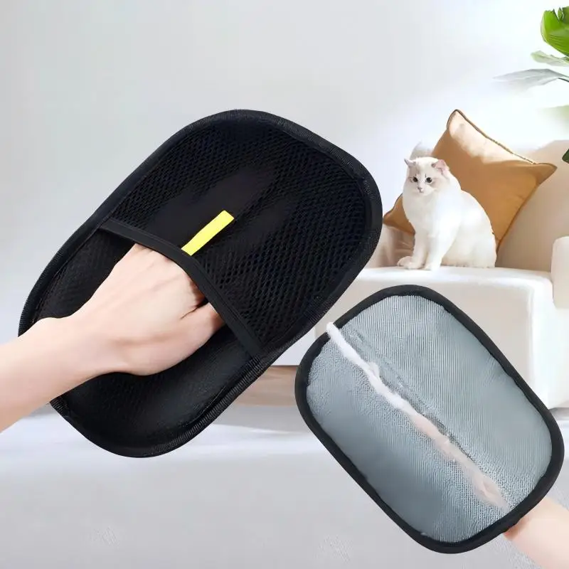 Double-Sided Pet Grooming Glove Static Hair Removal Mitt for Dog Cat Loose Hair Gentle Brush for Home & Pet Care