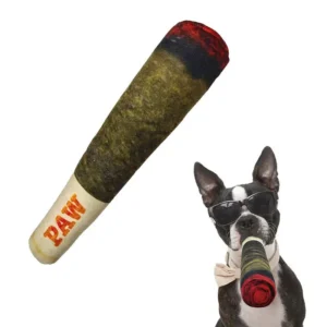 Dropshipping Plush Squeaky Durable Cigar Shape Dog Toy Soft Interactive Chewable Cotton Material Pet Play Accessory for Pets