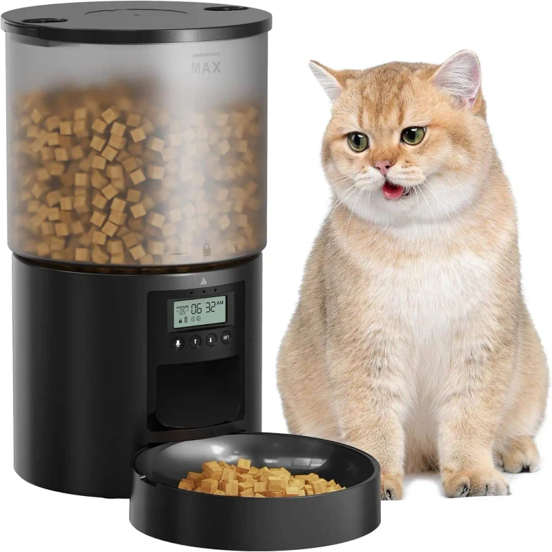 Dual Band 2cm Food 5G 2.4G Automatic Pet Dog Cat Feeder Dispenser Charge Source Plastic Stainless Steel Bowls Bottle Shape