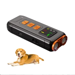 Dual Head Ultrasonic Dog Repeller High Power Long Distance Bark Stopper Rechargeable Plastic Bark Control for