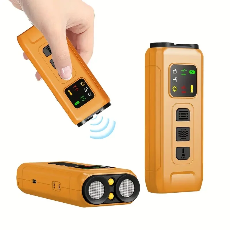 Dual Head Ultrasonic Dog Repeller with LED Flash Rechargeable Portable Bark Control Device
