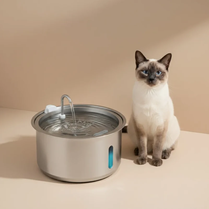 Durable 304SS Filtered Water with Filter Pet Water Dispenser Wireless Pet Drinking Fountain for Other Pets Use