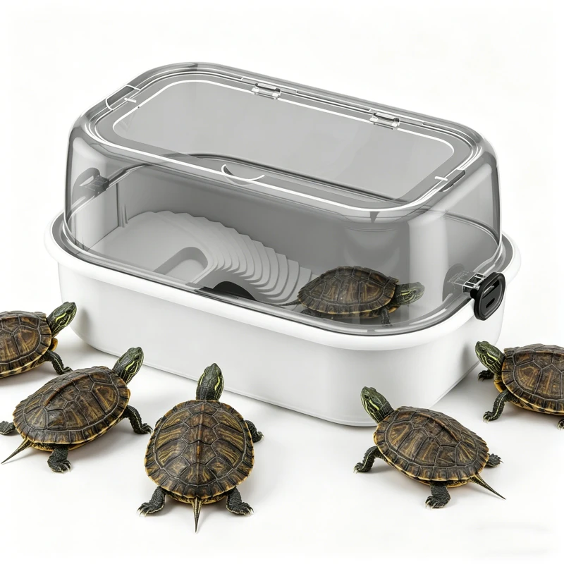 Durable ABS Rectangle Home Use Turtle Breeding Box Sunbathing Climbing Platform Brazilian Reptile Amphibian Supplies